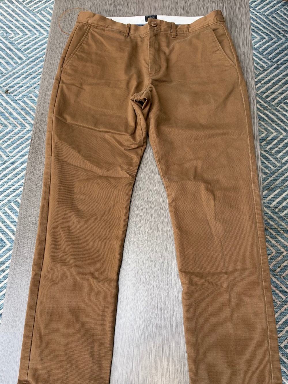 J.Crew 770 Straight Fit Flannel Lined Chino Pants Brown Tan W33 L32